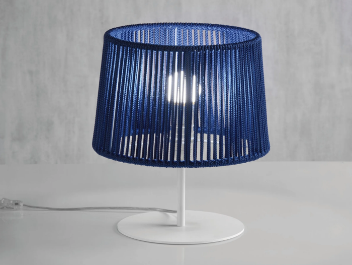 DRUM - Handmade LED table lamp in rope and metal _ Olé Lighting